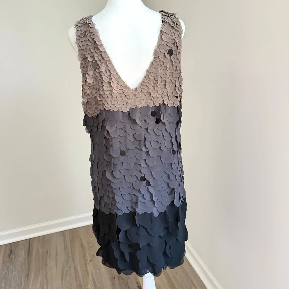 Hale Bob Ombre 3D Petal Applique Dress Women Large Statement Cocktail Party‎ NEW - Picture 4 of 8